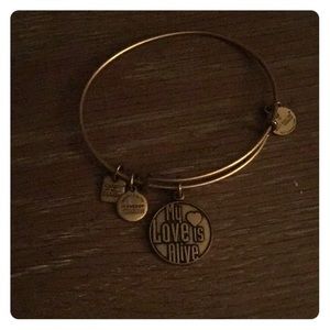 Alex and Ani My Love is Alive bangle in gold